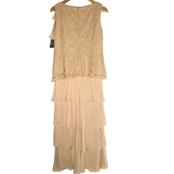 Patra Dress Tiered Beaded Sequin Lace Sleeveless Formal Evening Peach NWT 6 - Picture 3 of 8